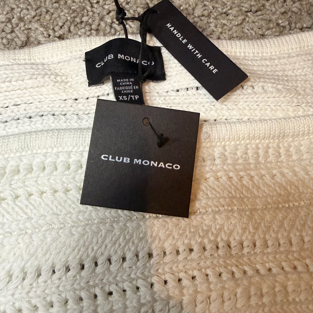 Club Monaco Cream Knit Tank Top - Picture 4 of 5